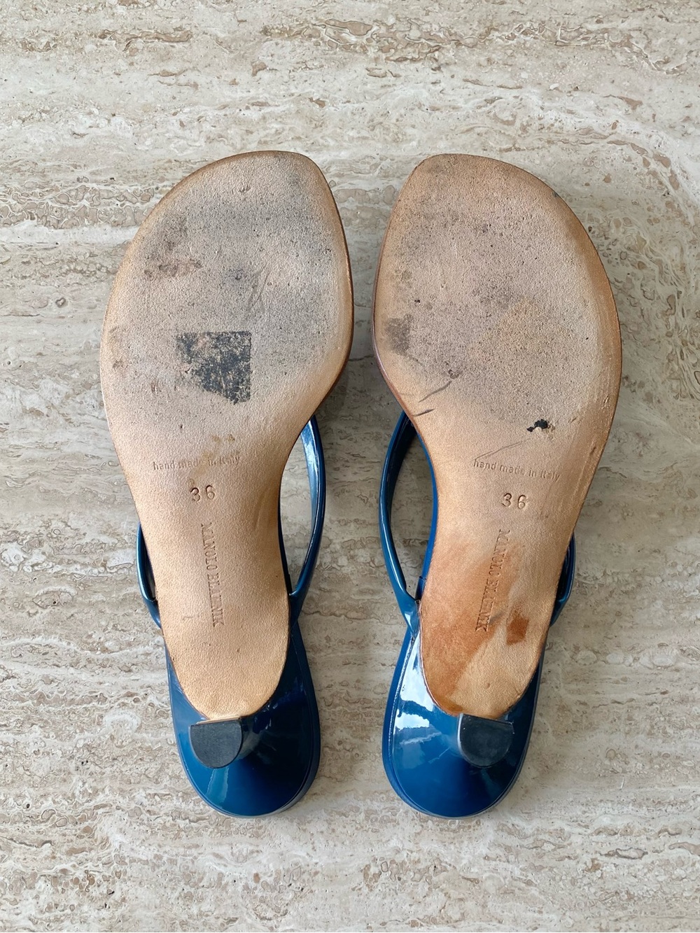 Vintage Manolo Blahnik Thong Sandal Heels - Picture 9 of 9